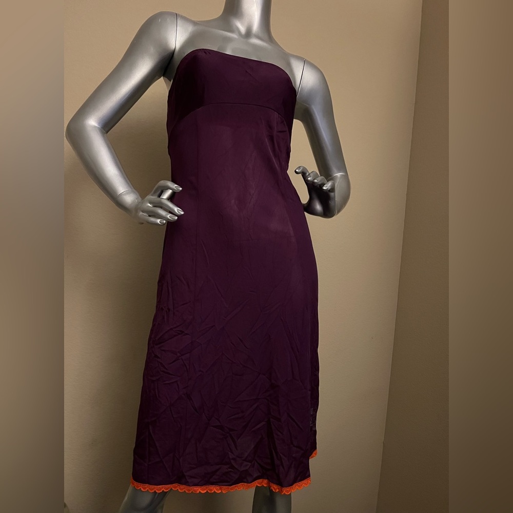 #9- Free People slip dress in purple with orange lace trim